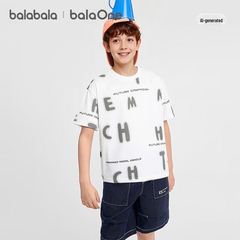 Balabala Boys' Cotton Graphic Short-Sleeve T-Shirt