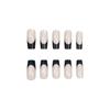 24 Pieces Of Manicure, Simple And Advanced Temperament, Black Edge French Nude Medium And Long Square Wearing Armor