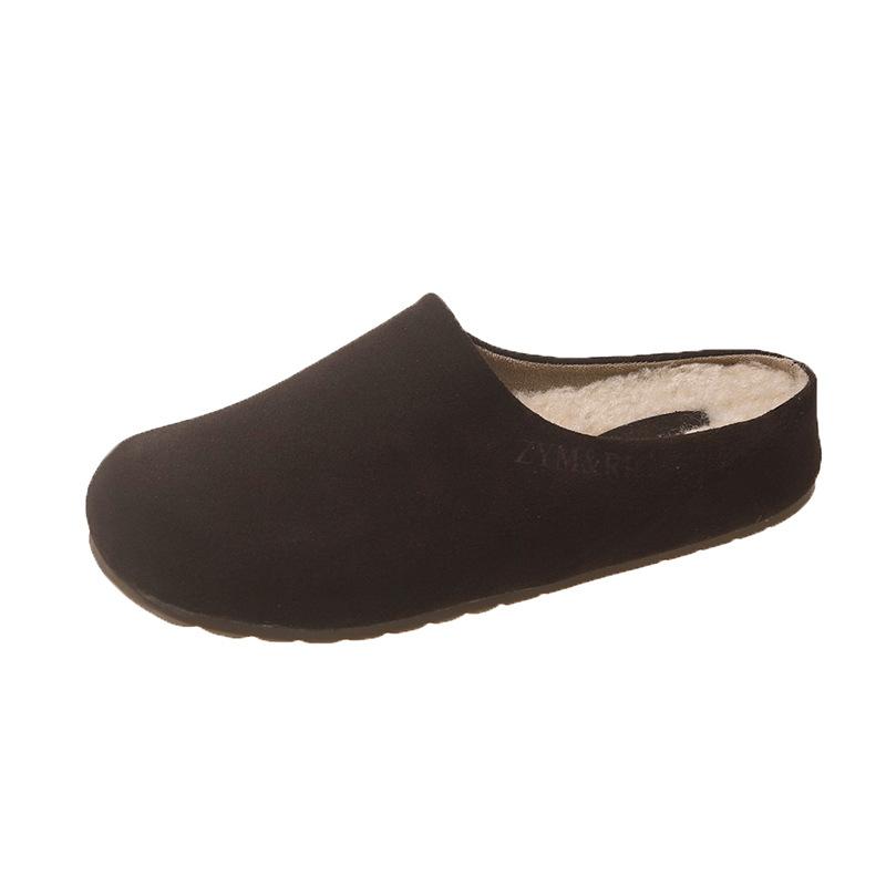 thick-soled plush fluffy shoes women's shoes wear fluffy slippers women's casual single shoes