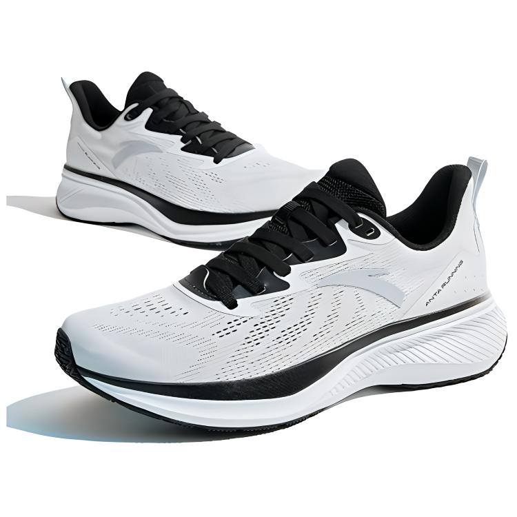 New Anta Running Collection Wear resistant And Lightweight Low top Athletic Shoes Men's White Black 112425534-2
