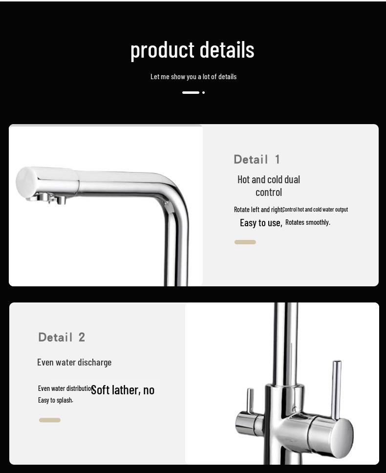 Drei-in-Eins drehbare Wasserfilterarmatur für die Küchenspüle