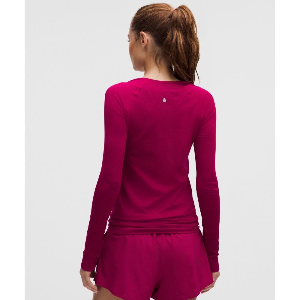 Lululemon Swiftly Tech Long Sleeve Shirt 2.0  Hip Length Berry Rumble Berry Rumble