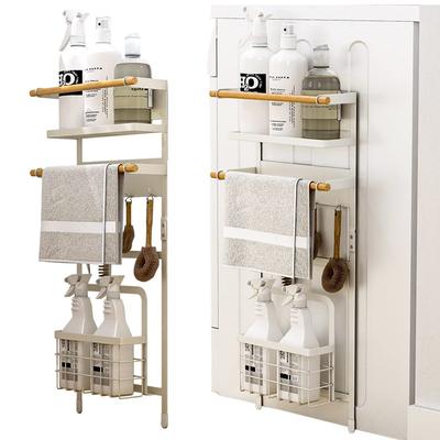 SEISSO Washing Machine Storage Rack Magnetic Rack Laundry Storage Easy Installation Washing Machine Side Rack Cabinet Rack