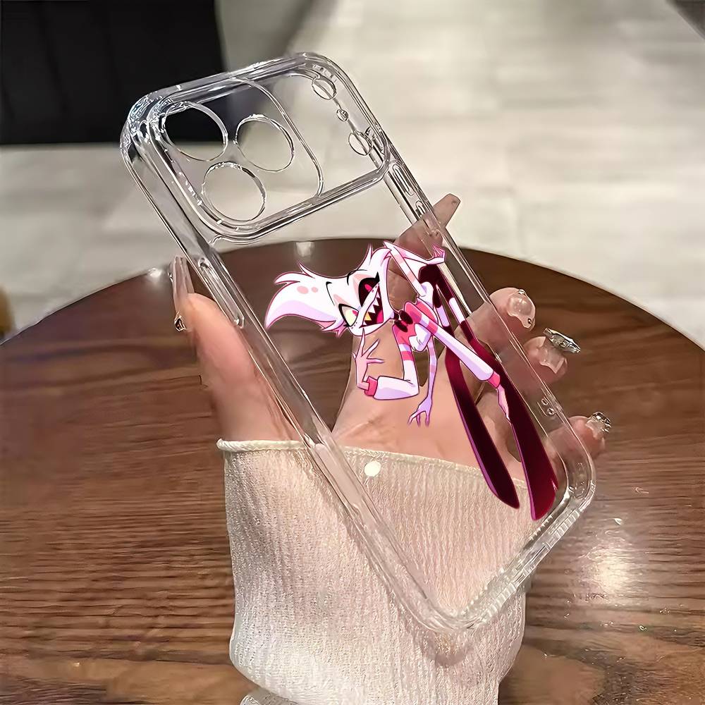 

H-Hazbin H-Hotel Чехол для телефона Ангел Пыль Для iPhone 17 16 15 14 13 12 11 Mini Pro Max Plus Прозрачный Чехол iPhone16promax