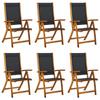 Day and Night - Day and Night Folding Garden Chairs 6 Pcs Solid Acacia Wood Textilene