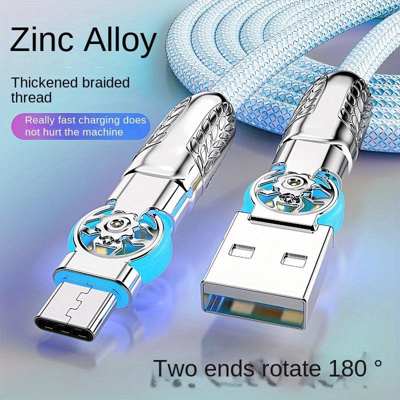 Podwójny łokieć obrotowy z lekkim przedłużeniem typu C, szybki kabel do ładowania danych, odpowiedni do telefonów komórkowych, kabel do ładowania w samochodzie, do wygodnego grania