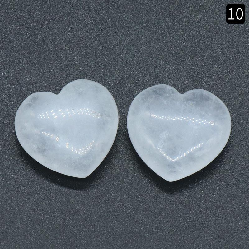 1117-25mm Natural Crystal Stone Heart Ornament, No Hole, Small Nugget Shape
