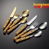 QianXing Stainless Steel Bamboo Handle Dinner Spoon Set