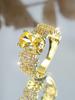 Exquisite Heavy Industry Egg Shaped Full Circle Yellow Zircon Ring with Luxurious Charm Shining Gift Matching Accessories