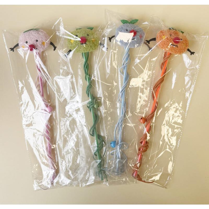 Cartoon Character Plush Bell Tassel Ball Sounding Cat Teaser Wand