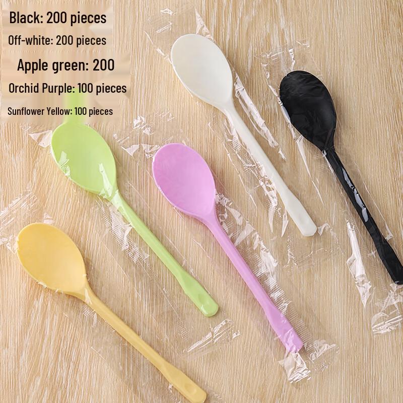 Shixun Individually Wrapped Mixed Color Plastic Spoons