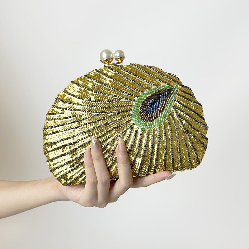 Retro Chinese Beaded Embroidery Clutch - Evening Handbag for Dinner Parties and Cheongsams