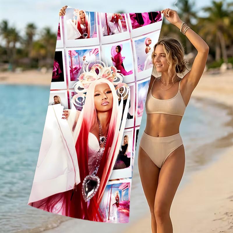 Beach Towel with Nicki Minaj Pattern - Soft,absorbent,machine Washable Lightweight&Modern,swimming,Travel Essentials