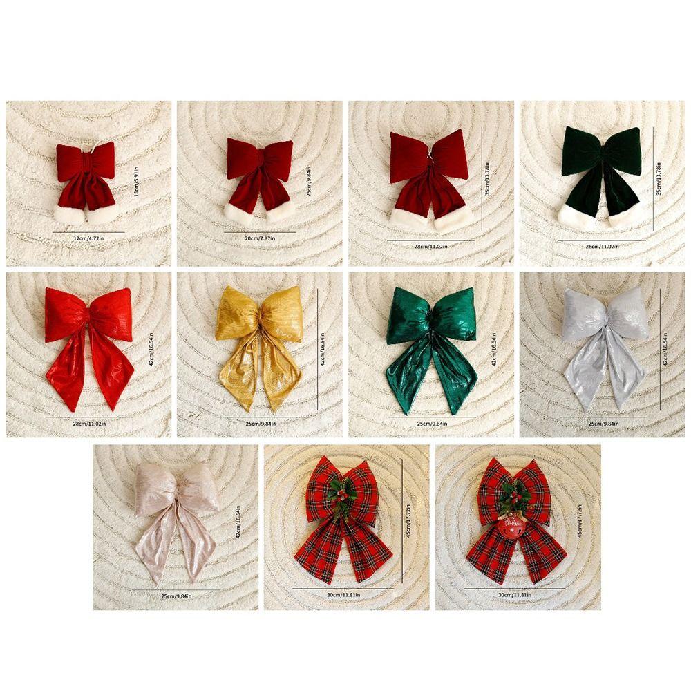 Tree Topper Decor Christmas Plaid Bowknot Elegant Christmas Wreaths Bow  Happy New Year Decoration
