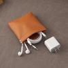 Genuine Leather Coin Purse with Alloy Spring Clip and Kiss Lock for Keys, Earphones, or Jewelry Storage