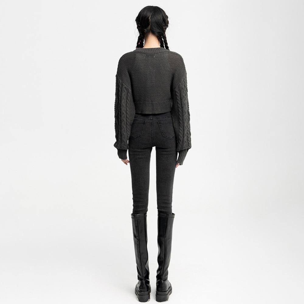 Double-buckle Elastic High-waisted Small-footed Jeans for Women's 2025 Autumn and Winter New Leggings, Pencil Jeans Look Thin