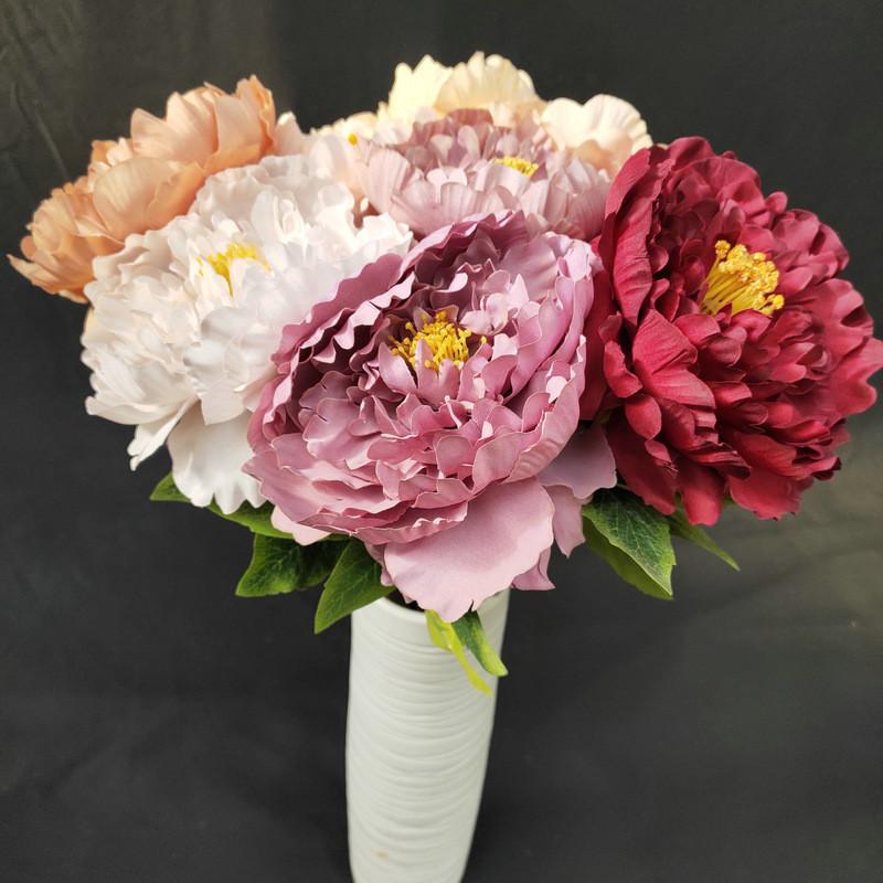 Artificial Flowers Peony Stems Wedding Centerpiece Vintage Style Floral Home