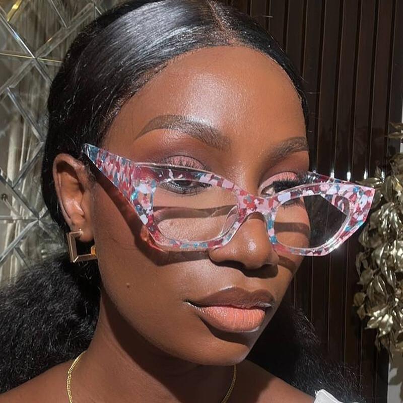 Anti-reflective Blue Light Cat Eye Reading Glasses for Women Fashion Irregular Pattern Eyeglasses Elderlypresbyopiaglasses