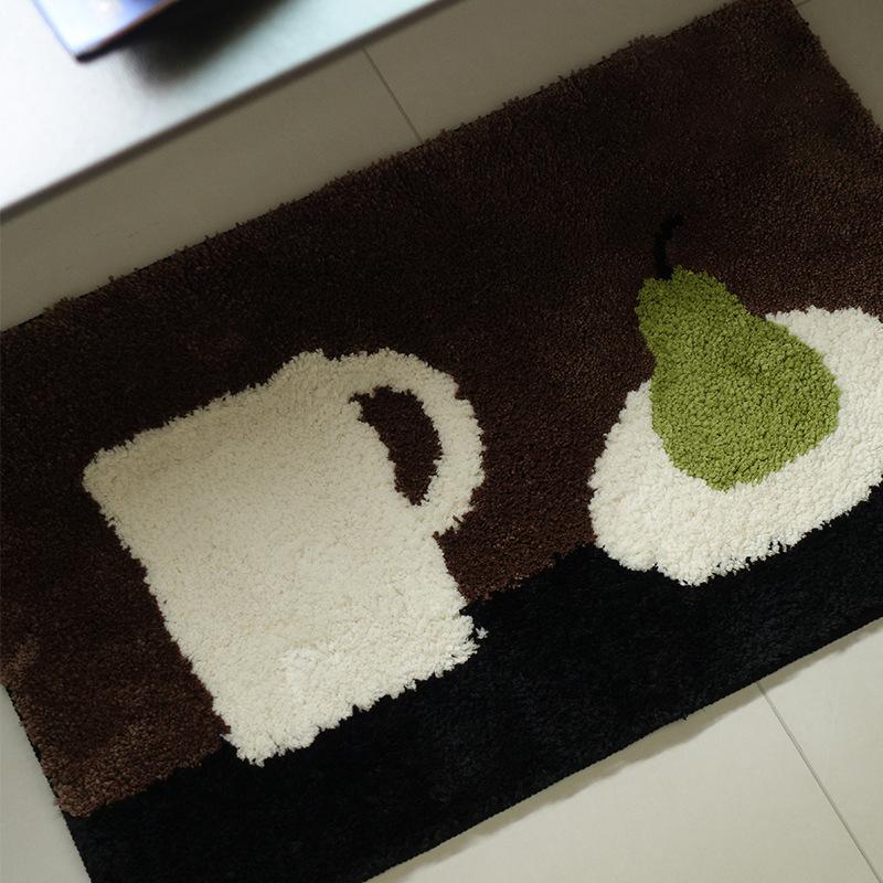 

VIKAMA Скандинавский стиль Груша Веселый ковер Нескользящие Утолщенные напольные коврики Коврики для ванной комнаты Входные коврики Дизайн, защищающий от падений Домашний декор 40X60CM(1.3X2FT