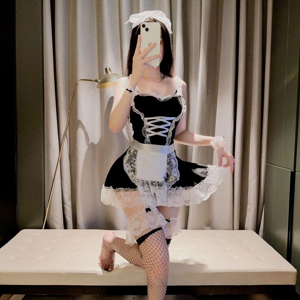 Large size catty erotic underwear pure desire sexy sweet cute maid suit small chest show big maid uniform
