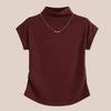 Plus Size Slimming Short-Sleeve Thermal Fleece T-Shirt for Women