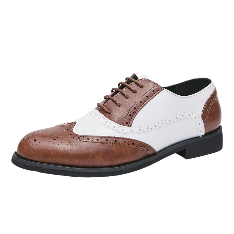 

Свадебные мужские кожаные туфли Модный британский стиль Для отдыха на природе Для деловых вечеринок Повседневные офисные Мужские официальные белые туфли 38