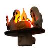 Halloween Night Light Spooky Ghost Campfire Pumpkin Boo Witch Black Cat Nightlight for Halloween Bedroom Living Room Decor