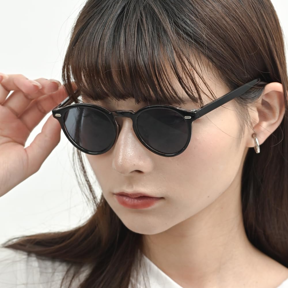 Black Extract x Smoke Fashion Glasses for Men and UV Protection Clear Colored [FashionBerry] Boston-style Sunglasses, Women, 99% (UV400), Lenses,