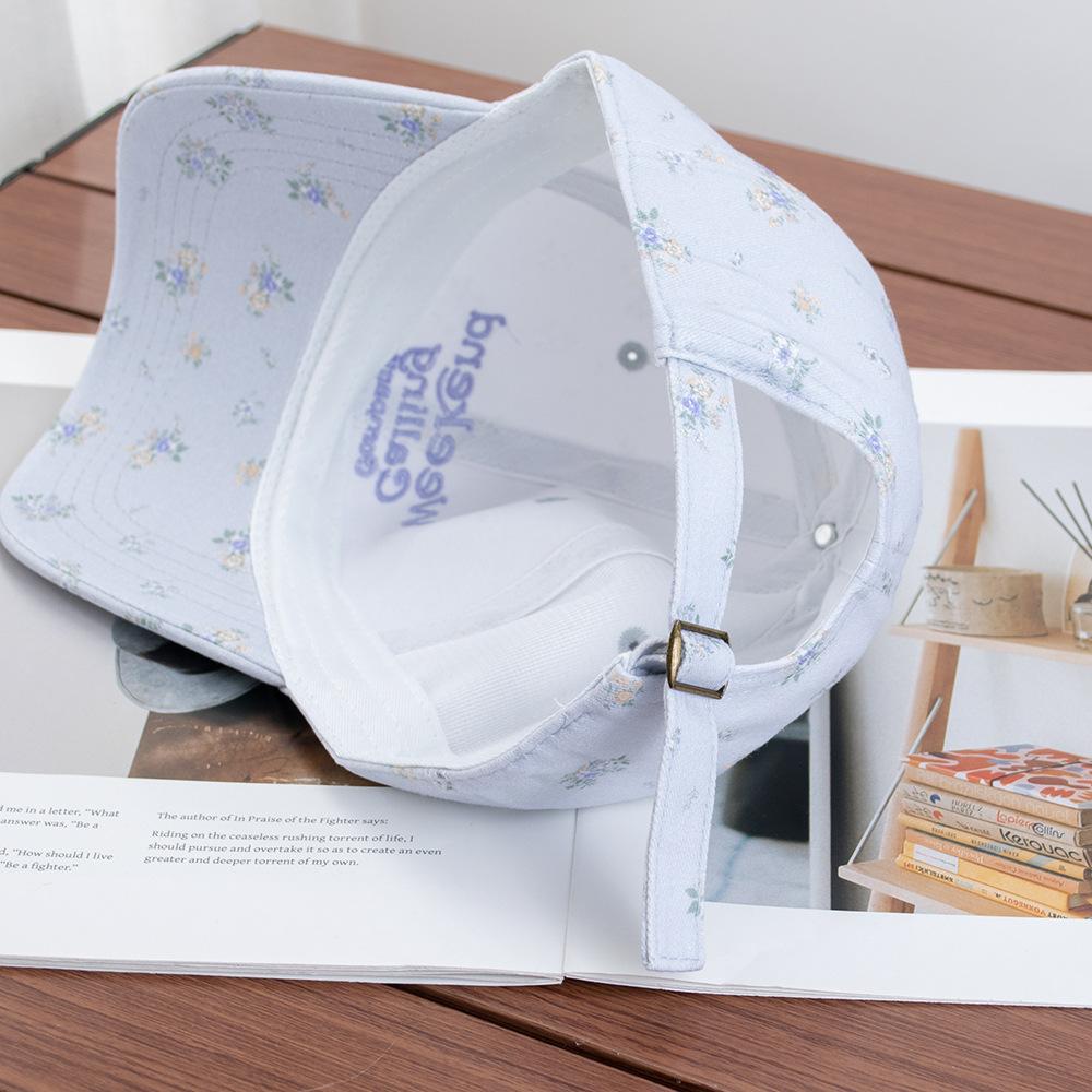 Korean Fresh Little Floral Baseball Cap Girl Ins Sweet Age-reducing Cap Spring and Summer Visor Hat Shows Small Face