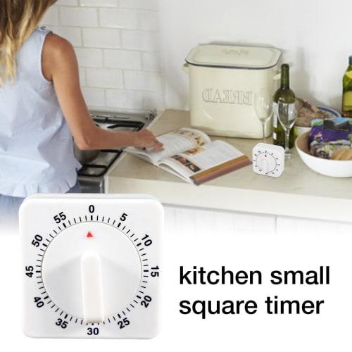 Mechanical Timer - Simple and Modern Style Classroom Timer, Digital Countdown Timer | 60-Minute Silent Square Timer with Alarm Reminder, Kitchen Cooki