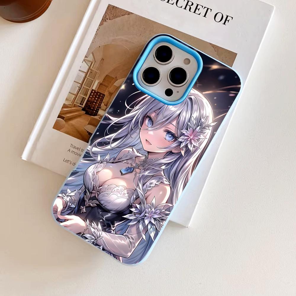 Date a Live Mio Takamiya Jelly Double layer Light Blue Mobile Phone Case for iPhone 17 16 15 14 13 12 11 Air Pro Max Plus