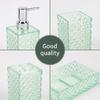 Pack of 4 Modern Diamonds Grids Bathroom Organizers Set Plastic Containers for Countertop Bathtubs Storage Easy to Wipe