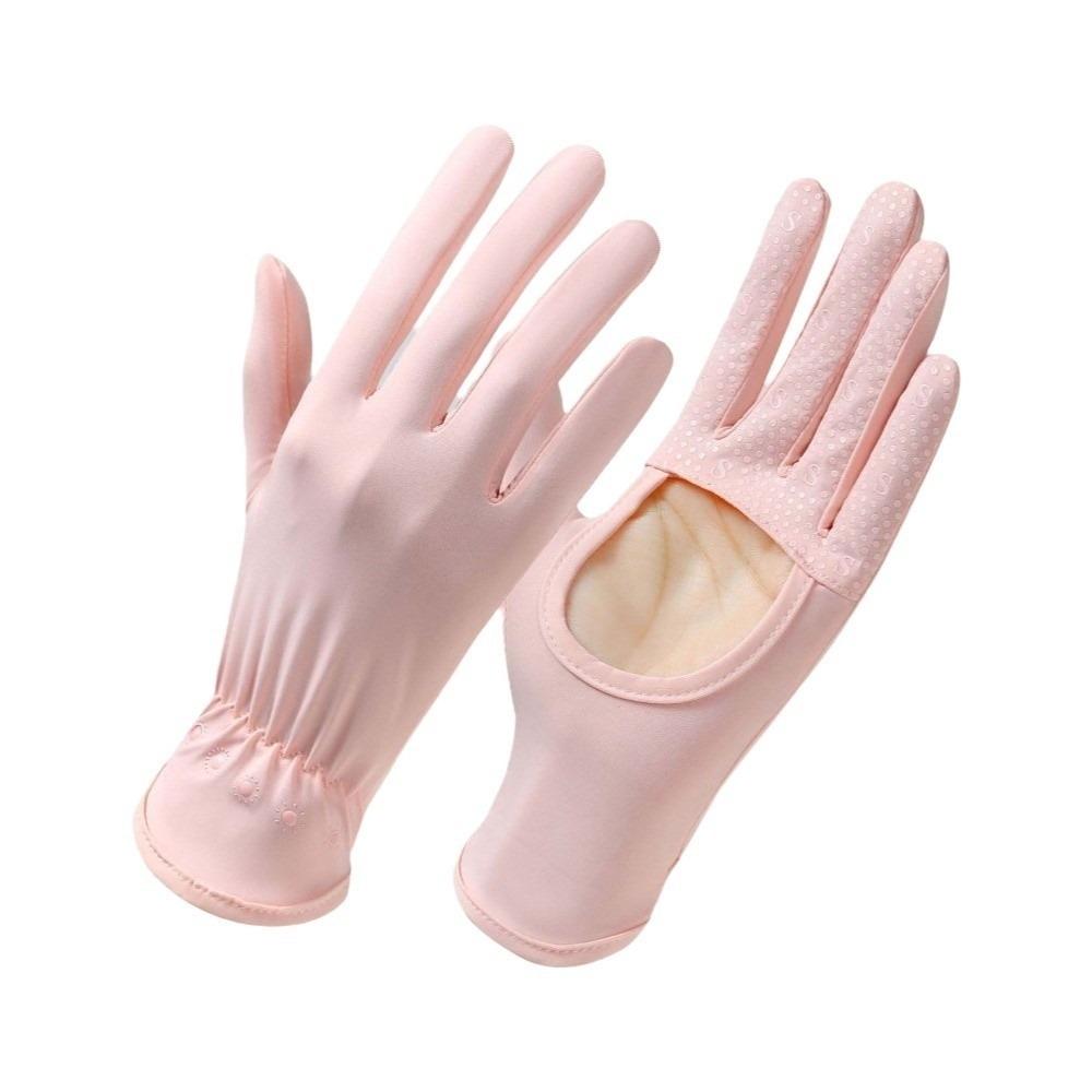 

Silicone Anti Slip Ice Silk Riding Gloves Quick Dry Summer Driving Mittens Sunscreen Gloves Sports