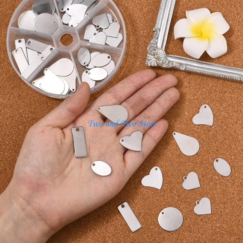 HX6F Stainless Steel Jewelry Pendant Charms In Multiple Shapes For Necklace Crafting