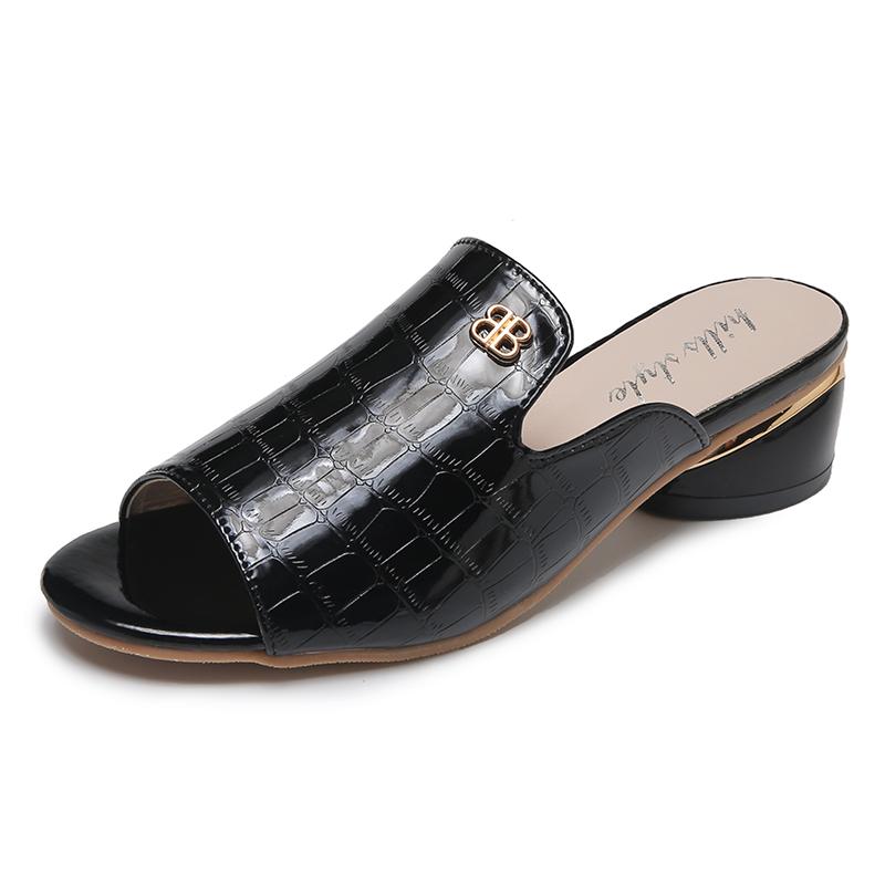 Women Shoes Red Sexy Soft Leather Female Flipflop Slippers Summer Fashion Heels Slides Shoes For Girls Comfortable Sandals