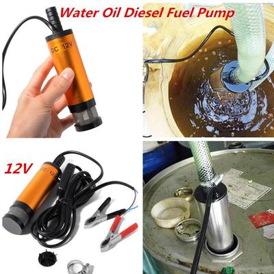 12V Aluminum Alloy Submersible Pump 38mm Water Oil Diesel Fuel Transfer 12 L/min