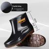 Vanntette sklisikre varme gummiregnstøvler for menn med fortykket lavskaftdesign