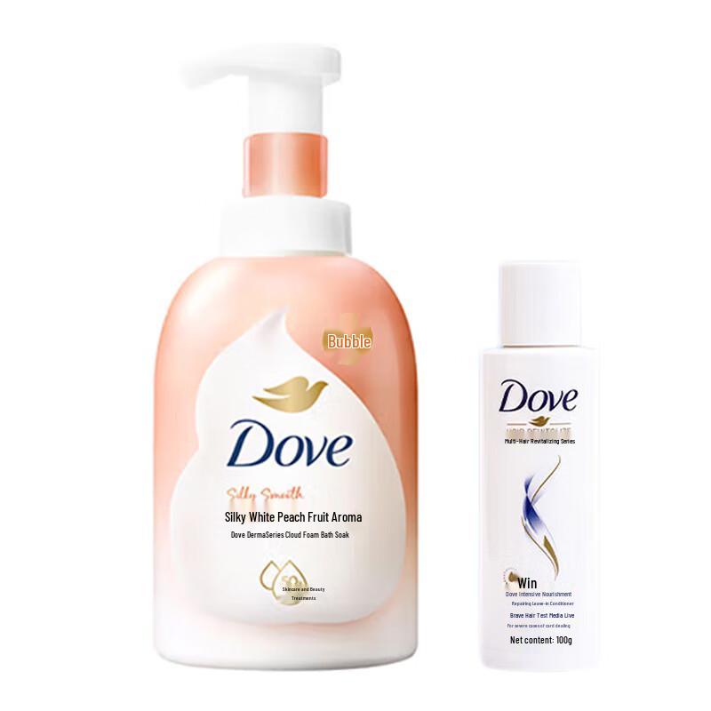 DOVE White Peach Foaming Shower Mousse & Essence Set