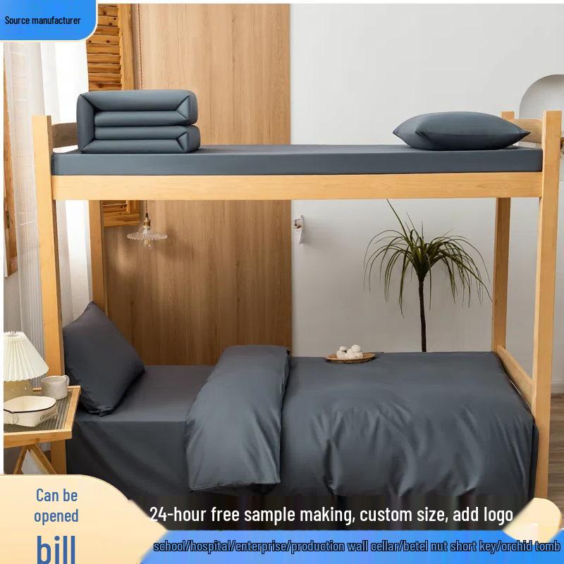 Solid Color Cotton Duvet Cover Set - 3 Piece Bedding for Bunk or Dorm Beds with Pillowcases