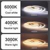 3MM Ultra-dünnes COB LED-Streifen 5V Bunt Dimmbar 3000K 4000K 6000K Hohe Dichte Flexibles Licht 400 LEDs für DIY Heimdeko Lampe