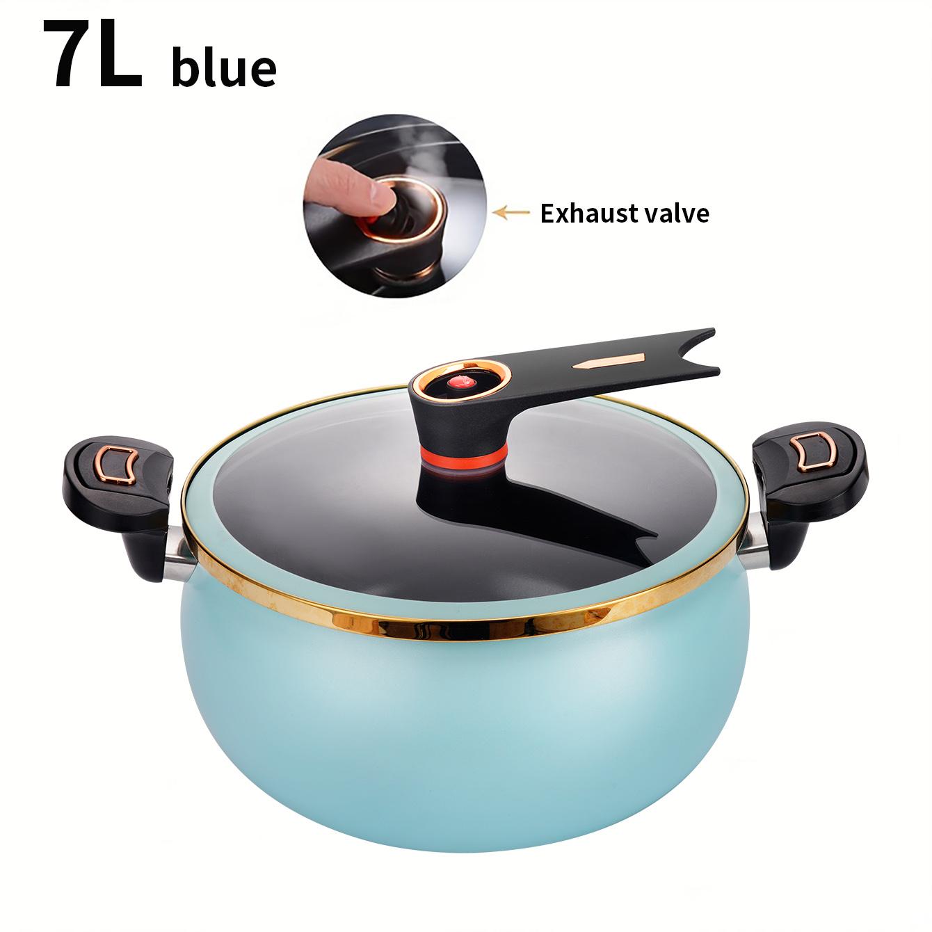 1 Piece of Fat Daddy Micro Pressure Cooker, 7L Large Capacity, 26cm, Suitable for Home Use, Multi-Functional Non-Stick Pot for Stewing and Cooking 6-7L небесно-голубой