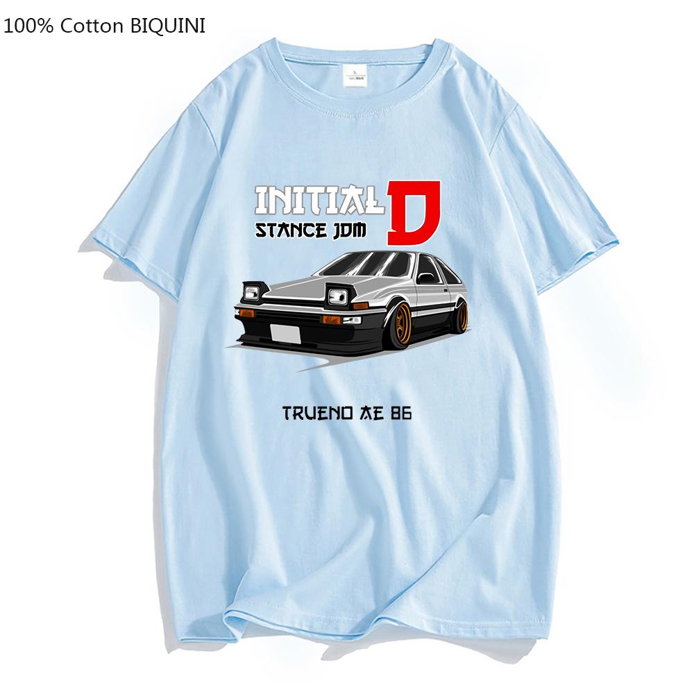 Initial D Tshirt Trueno AE86 Drift Car T-shirt Summer Fashion Mens Anime Printed T Shirt Casual Cotton Tees Hipster Hip Hop Tops