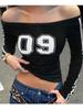 Trendig off-shoulder långärmad t-shirt