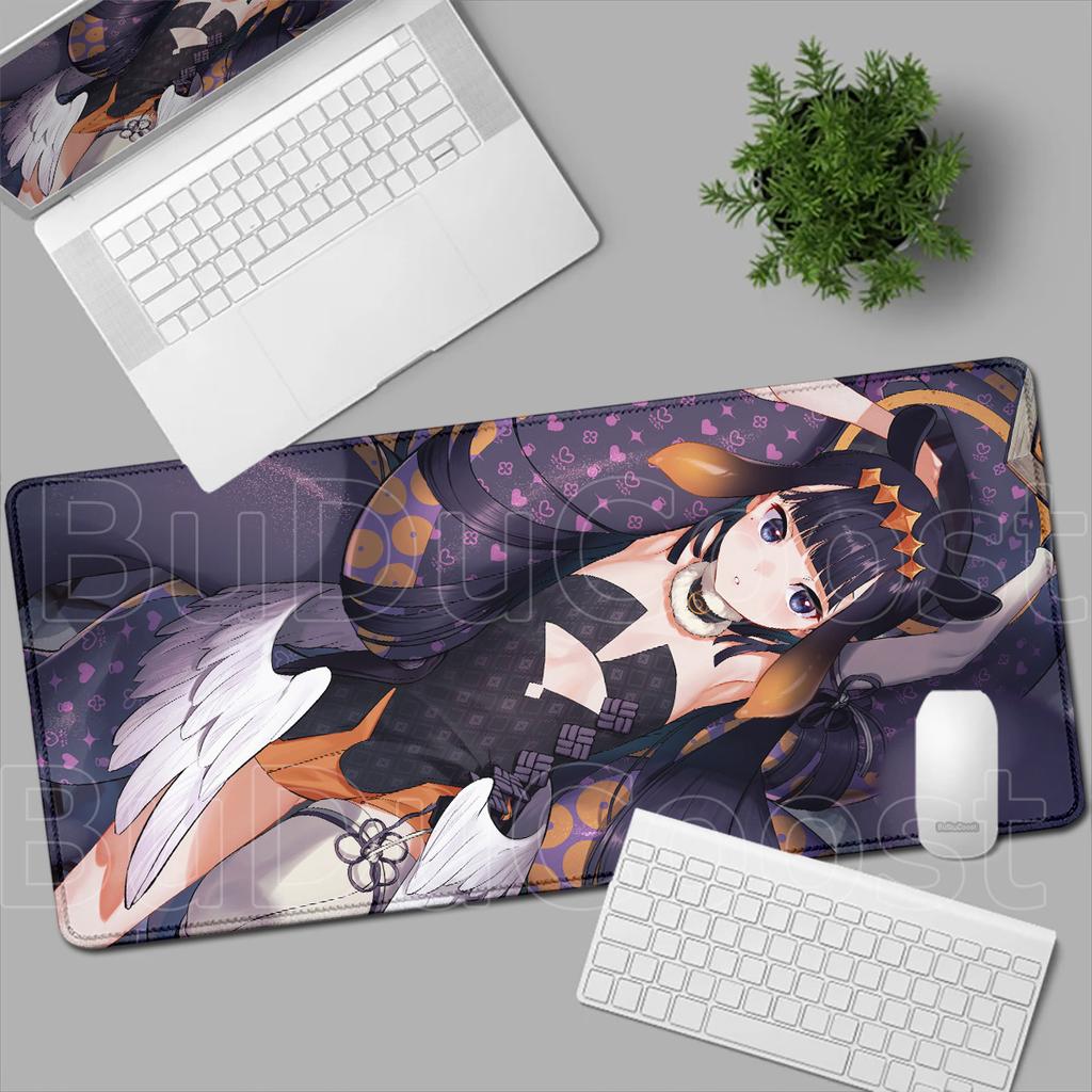 Locking Edge Hololive Computer Office Keyboard Mat XXL Kawaii Anime Girl Ninomae Ina'nis Mousepad Large Office Cabinet Table Mat