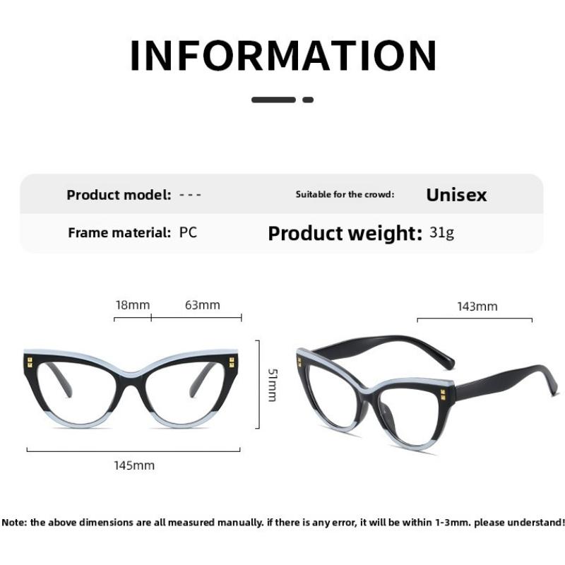 New Cat Eye Rice Nail Photochromic Myopia Glasses Retro Fashion Women's Personalized Anti UV and Anti Blue Light Glasses