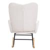 Nursery Rocking Chair, 250 lbs Weight Capacity Teddy Fabric Upholstered Glider Rocker Chair with Soft Seat and High Backrest, Nursing Chair for