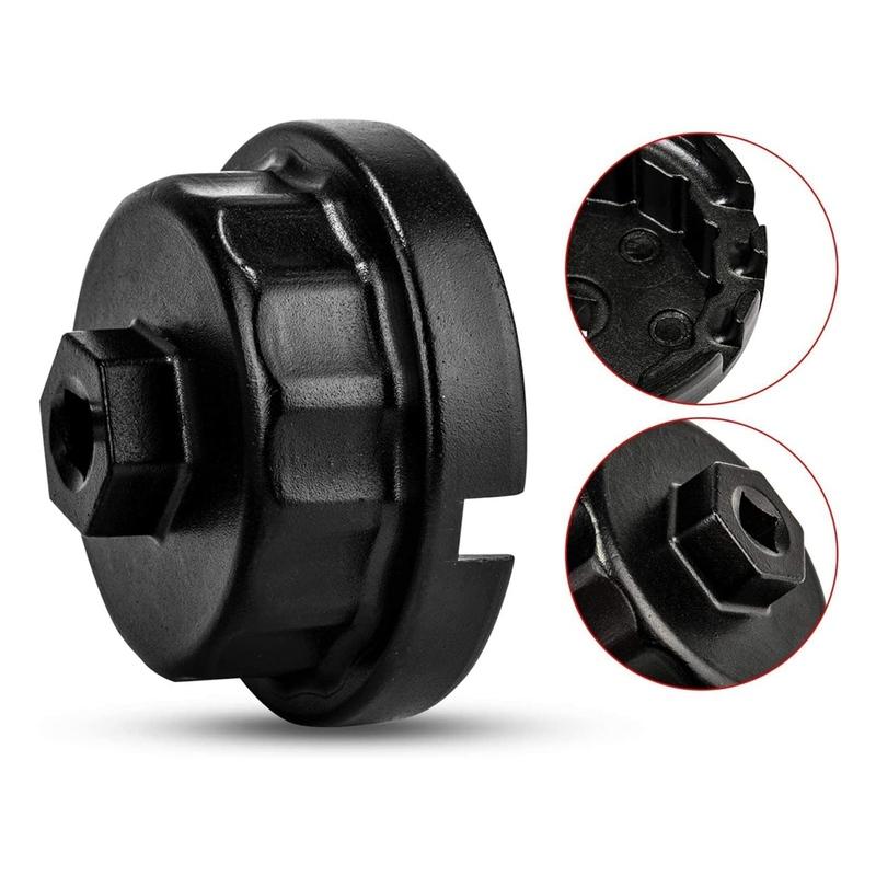 M63K-Oil Filter Cap Wrench 14 Flutes 4 Slots Removal Tool For Toyota Camry RAV4 Highlander 2.5L-5.7L Engine