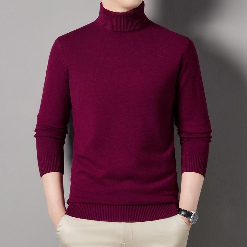 Neuer Stehkragen-Pullover für Herren, Strickpullover, Winter-Halb-Stehkragen-Bottom-Shirt mit langen Ärmeln, trendig, lässig