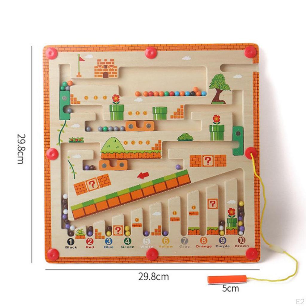 Wooden Magnetics Beads Board Puzzle Busy for Girls Boys Travel Toy