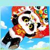 Traditional Triangular Panda Kite With Polyester Material For Children Play